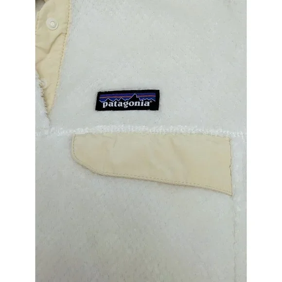 🌼HP🌼 Patagonia Women's Raw Linen-White Re-Tool Snap Fleece Pullover - S - Picture 8 of 11